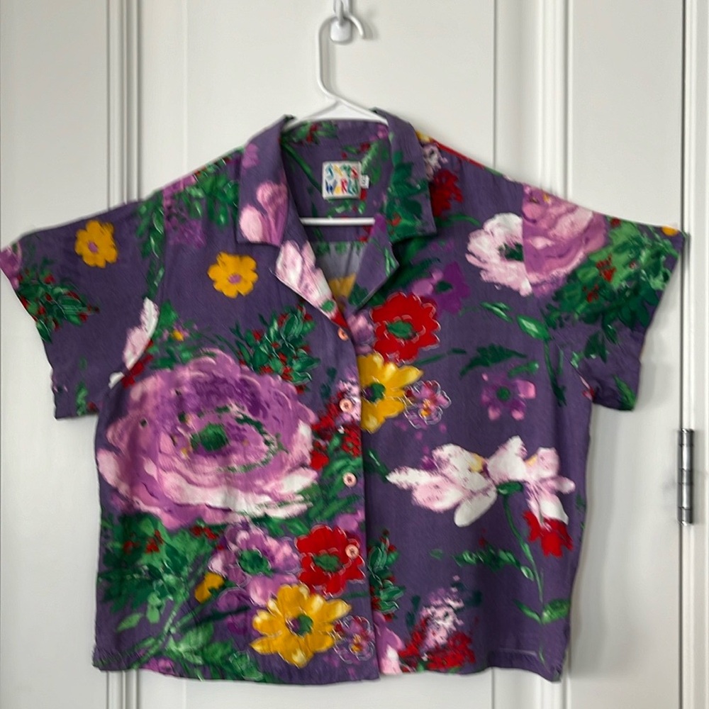 Jams World “Dancing Bouquet” Ladies XXL Short Sleeve Shirt